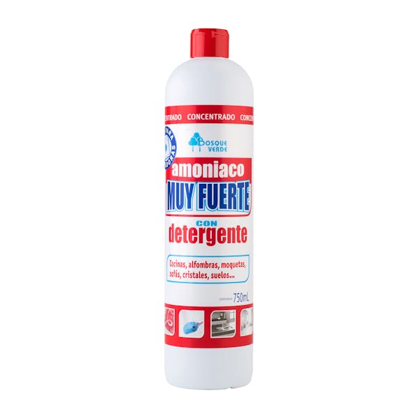 Amoníaco muy fuerte Bosque Verde con detergente mercadona