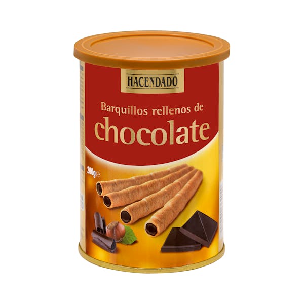 Barquillos rellenos de chocolate Hacendado mercadona