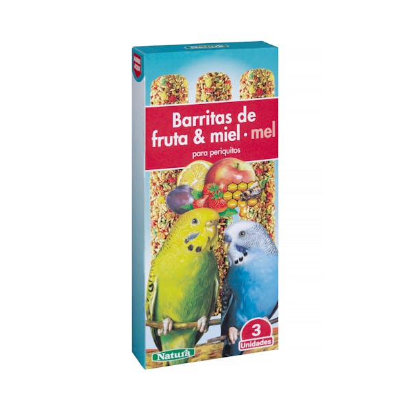Barritas de fruta y miel para periquitos Natura mercadona