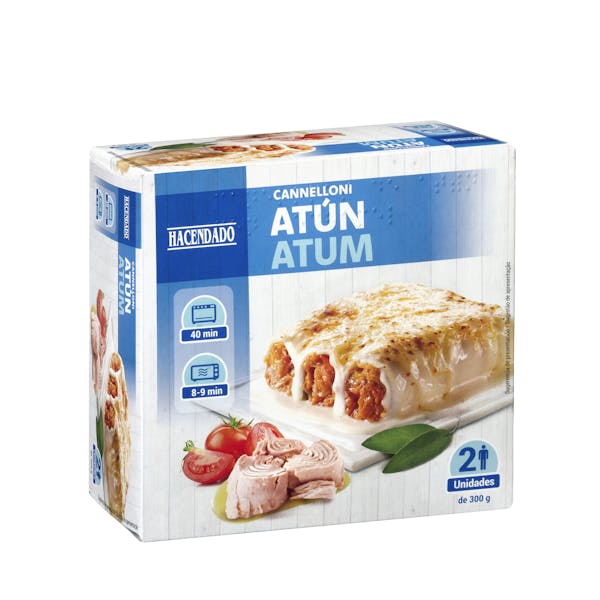 Canelones de atún con bechamel Hacendado ultracongelados mercadona