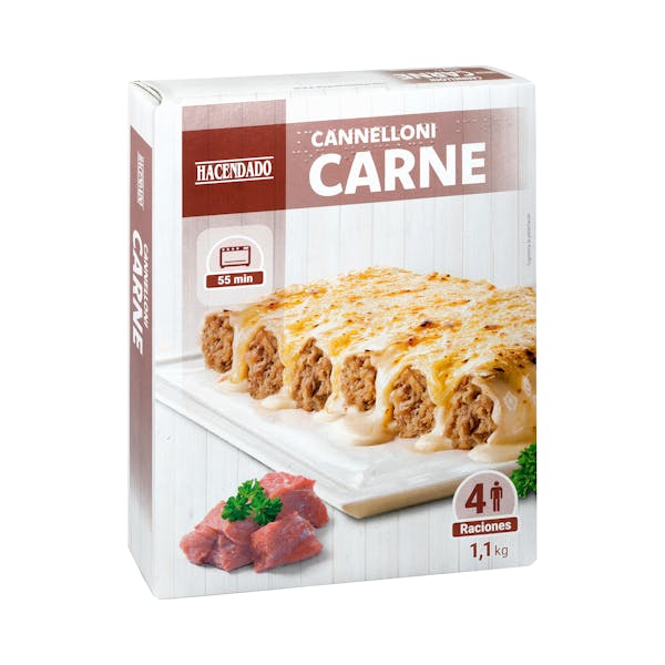 Canelones de carne con bechamel Hacendado ultracongelados mercadona