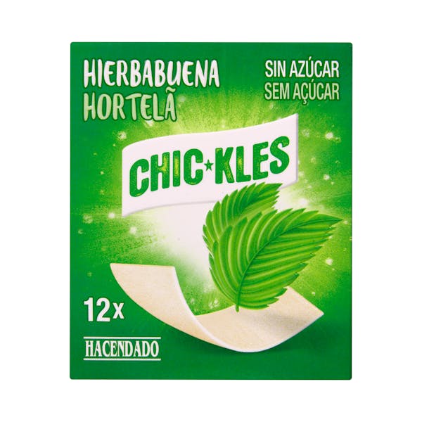 Chicle hierbabuena lámina Hacendado mercadona