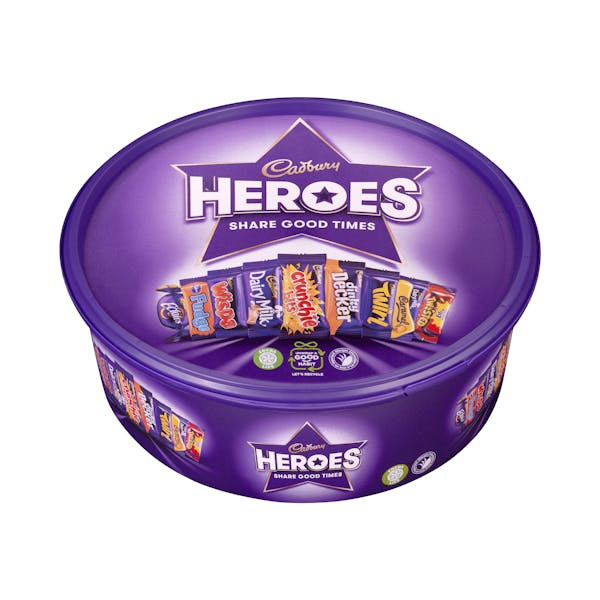 Chocolates surtidos y caramelos Heroes Cadbury rellenos de chocolate con leche mercadona