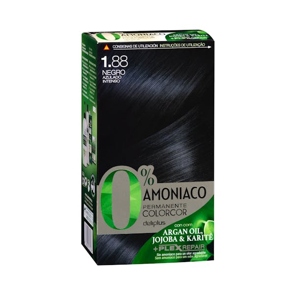 Coloración permanente 1.88 negro azulado intenso Deliplus 0% amoníaco mercadona