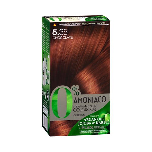 Coloración permanente 5.35 chocolate Deliplus 0% amoníaco mercadona