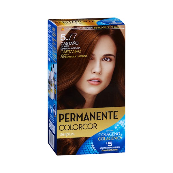 Coloración permanente 5.77 castaño claro marrón intenso Deliplus mercadona