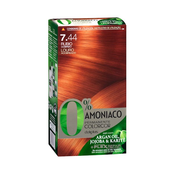 Coloración permanente 7.44 rubio cobrizo Deliplus 0% amoníaco mercadona