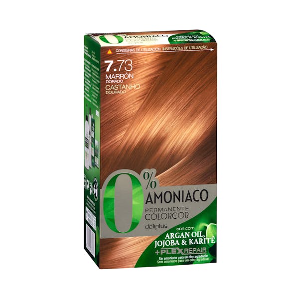 Coloración permanente 7.73 marrón dorado Deliplus 0% amoníaco mercadona