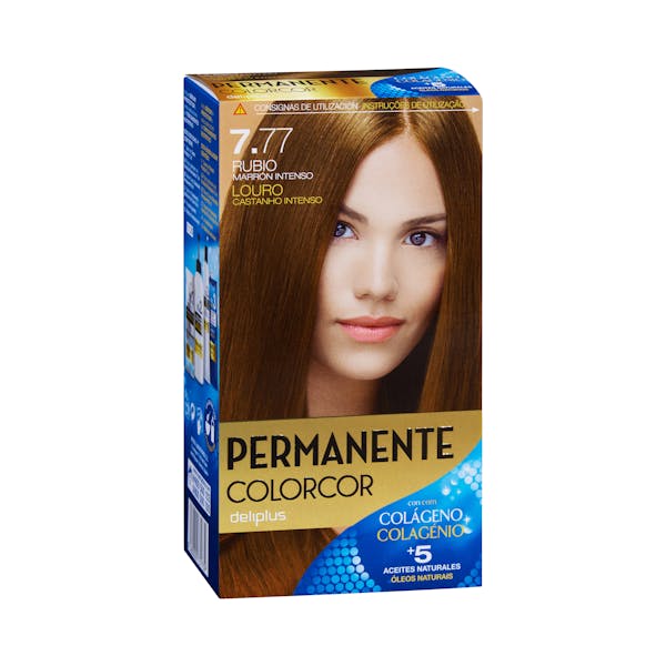 Coloración permanente 7.77 rubio marrón intenso Deliplus mercadona
