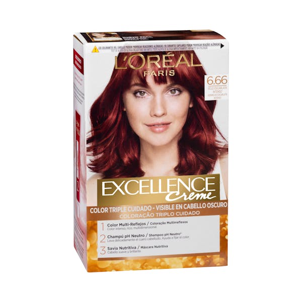 Coloración permanente L'Oréal 6.66 rojo escarlata intenso mercadona