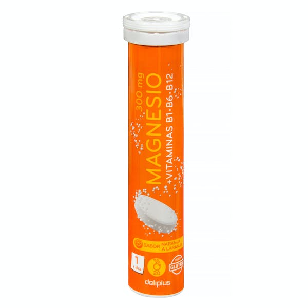 Comprimidos efervescentes magnesio Deliplus 300 mg sabor naranja mercadona