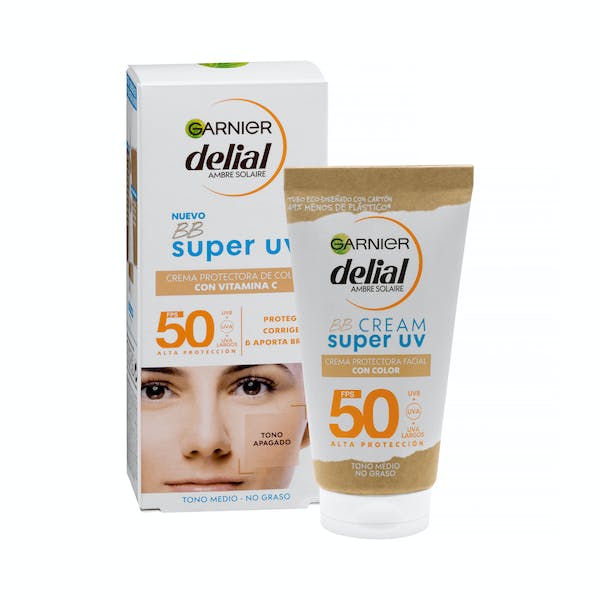 Crema facial con color BBsun FPS 50 Delial tono medio mercadona