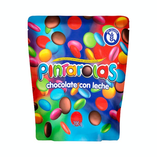 Disquitos Pintarolas de chocolate con leche coloreados mercadona