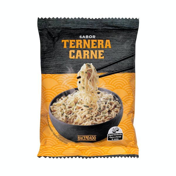 Fideos orientales sabor ternera asada Hacendado mercadona