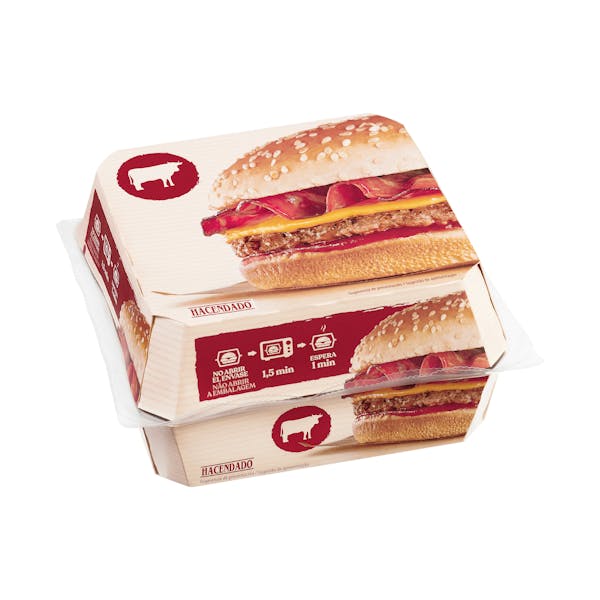 Hamburguesa de ternera con bacon y queso Hacendado mercadona