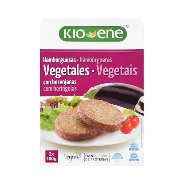 Hamburguesas vegetales Kioene con berenjenas mercadona