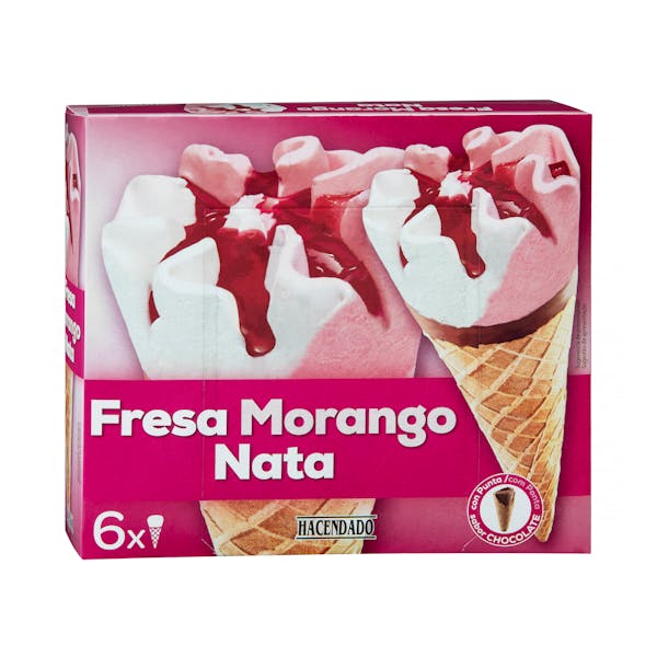 Helado cucurucho fresa nata mercadona