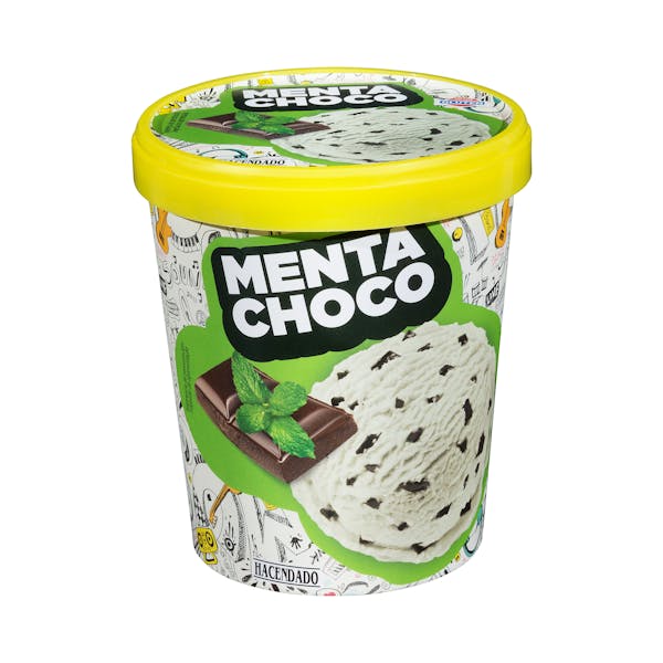 Helado menta choco con trocitos sabor chocolate Hacendado mercadona