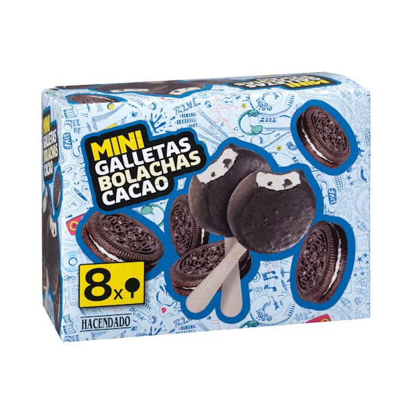 Helado mini galletas cacao Hacendado mercadona