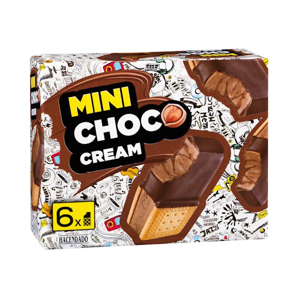 Helado mini sándwich choco cream Hacendado mercadona