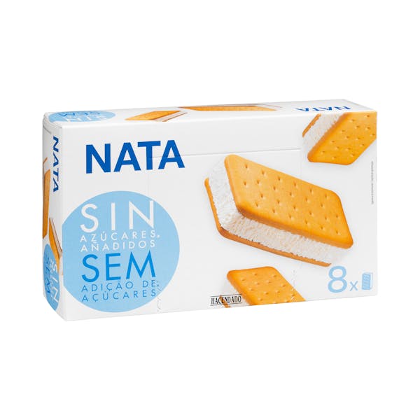 Helado sándwich de nata Hacendado sin azúcares añadidos mercadona