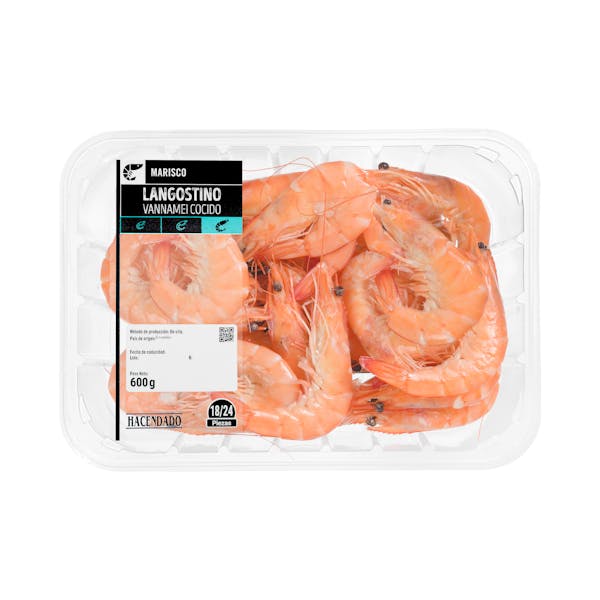 Langostino cocido Hacendado mercadona