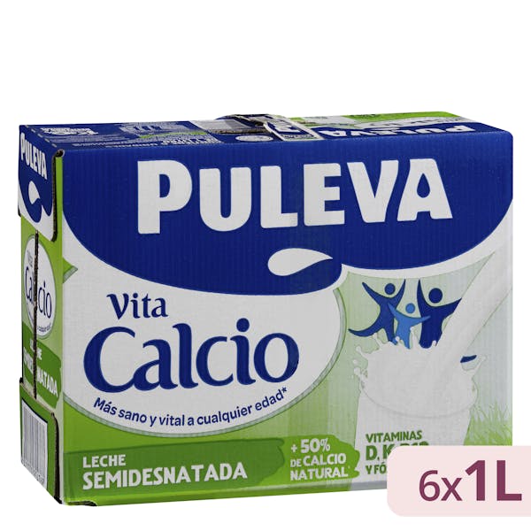 Leche semidesnatada calcio Puleva mercadona