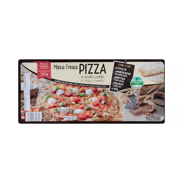 Masa fresca pizza de cereales y semillas Hacendado mercadona