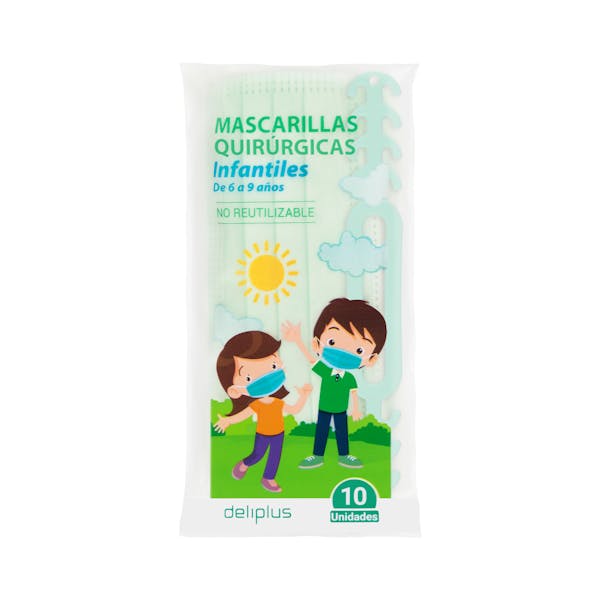 Mascarillas quirúrgicas infantiles Deliplus 6 a 9 años mercadona