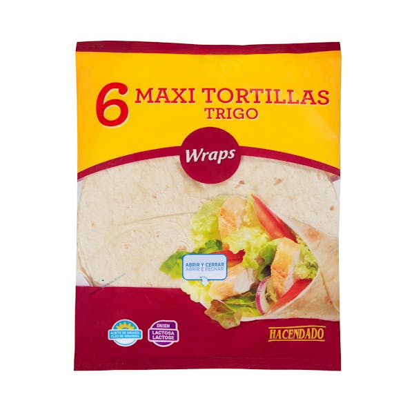 Maxi tortillas de trigo Hacendado mercadona
