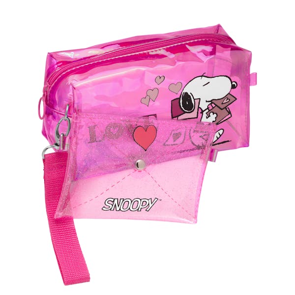 Neceser rosa mediano con asa Snoopy mercadona