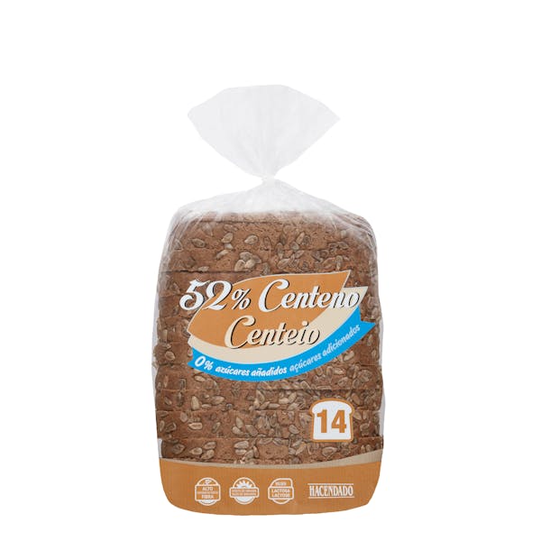 Pan de molde con 52% centeno Hacendado mercadona