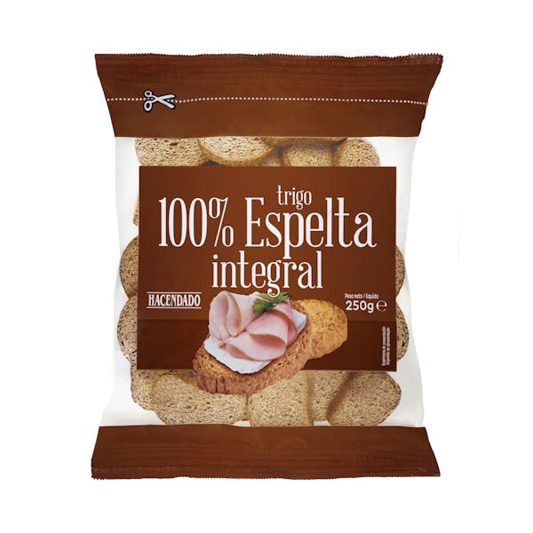 Pan tostado 100% espelta integral Hacendado mercadona