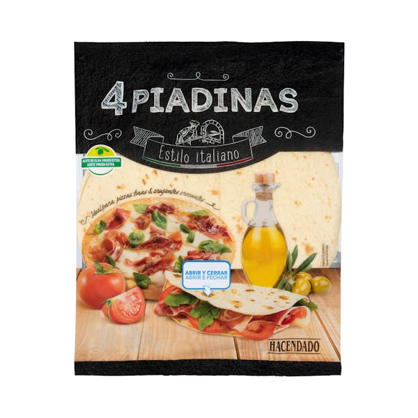 Piadinas pan estilo italiano Hacendado mercadona