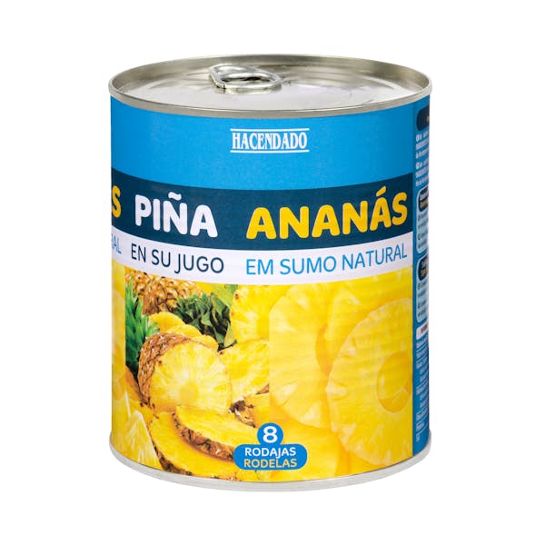 Piña en su jugo Hacendado rodaja grande mercadona