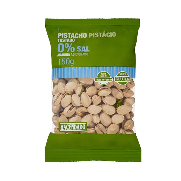 Pistacho tostado Hacendado 0% sal añadida mercadona