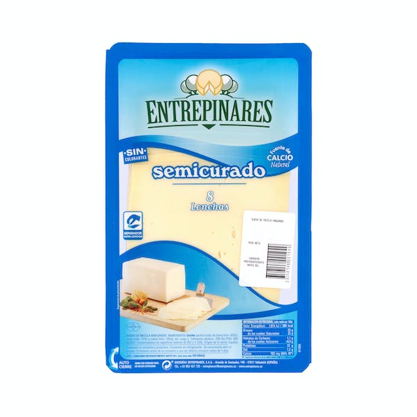 Queso semicurado mezcla Entrepinares lonchas mercadona