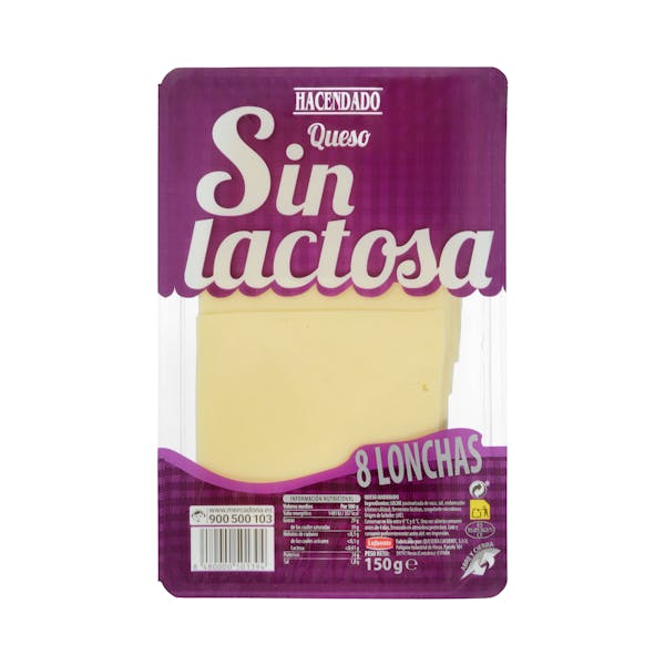 Queso sin lactosa Hacendado lonchas mercadona