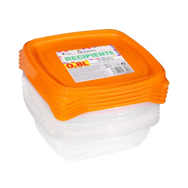 Recipiente de Plástico Cuadrado bajo 0,8L Bosque Verde mercadona