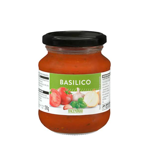Salsa de tomate Basilico con albahaca Hacendado mercadona