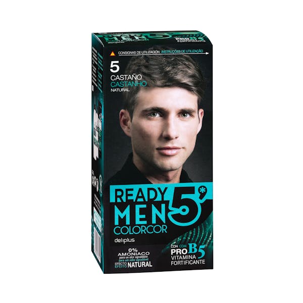 Tinte cabello hombre 5 castaño natural Deliplus 0% amoníaco mercadona