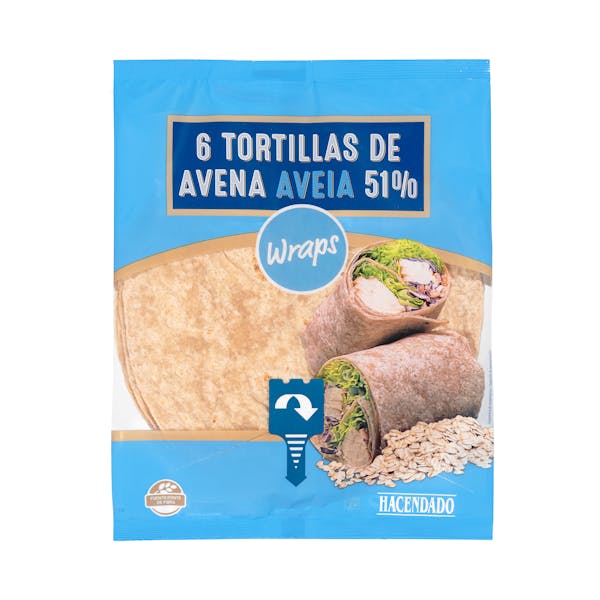 Tortillas de avena 51% Hacendado mercadona