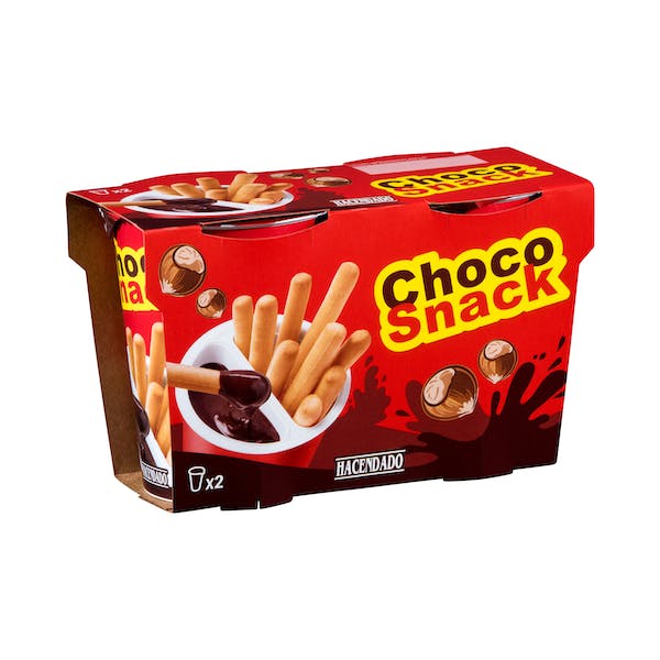 Vasito con crema de cacao Choco Snack Hacendado con palitos de pan mercadona